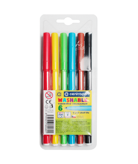 Carioci 6 Culori CENTROPEN WASHABLE